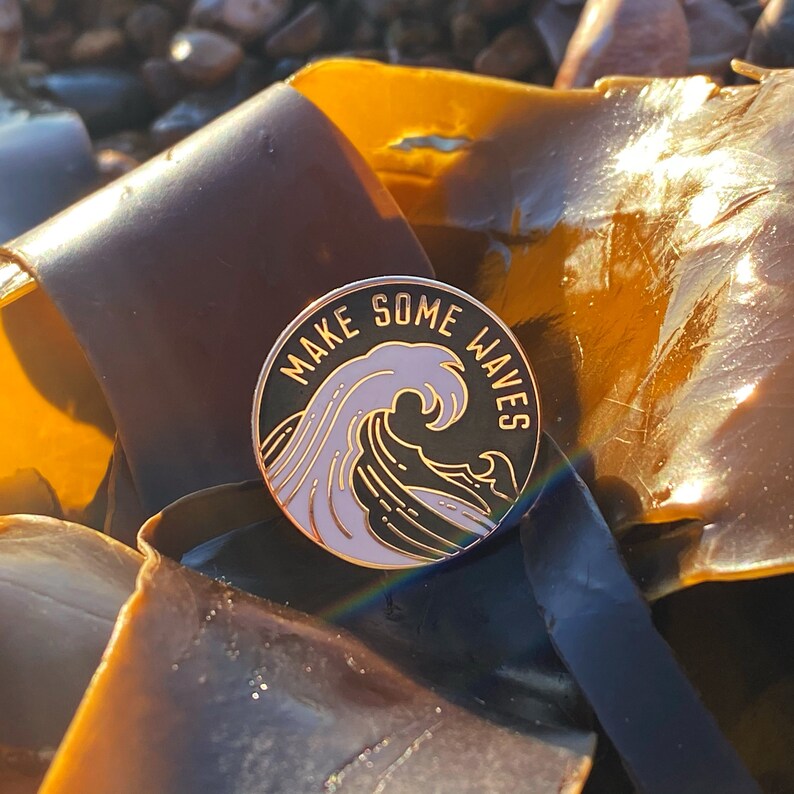 Make Some Waves Hard Enamel pin for those wave riders and | Etsy