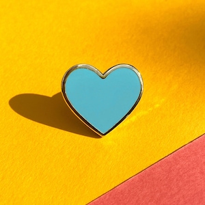 Pastel Blue Heart Hard Enamel pin badge, a great gift to show your love....