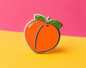Peach Hard Enamel pin badge