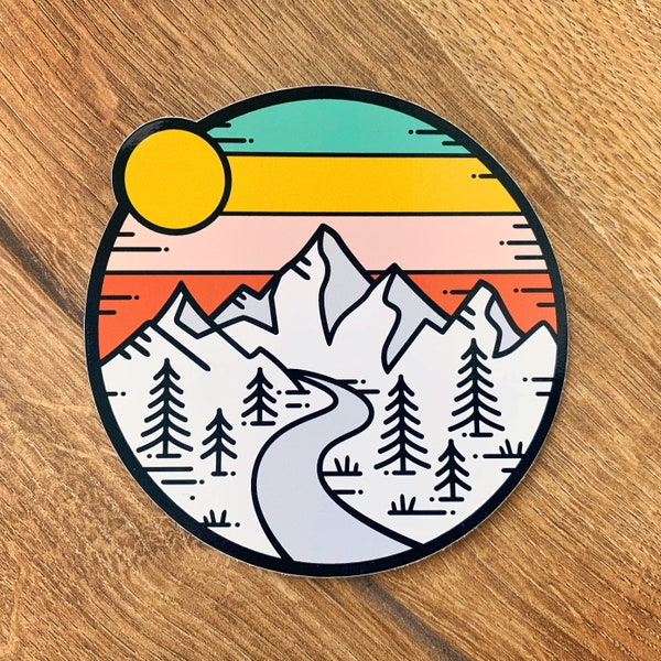 The mountains and calling pastel edition, vinyl laptop stickers, a great gift for those that seek a mountain adventure!!!
