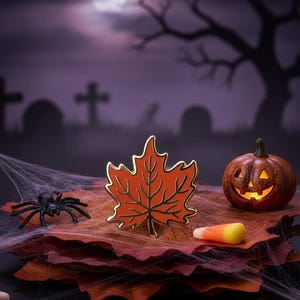Rusty Autumn leaf, Hard Enamel Pin, a great gift for fall!