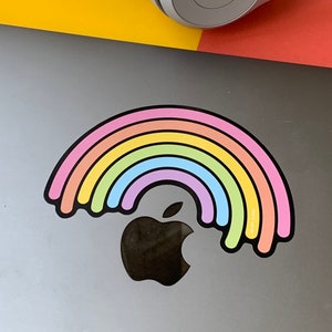 Pastel Rainbow, vinyl laptop stickers, a great gift for any Rainbow raver!!!