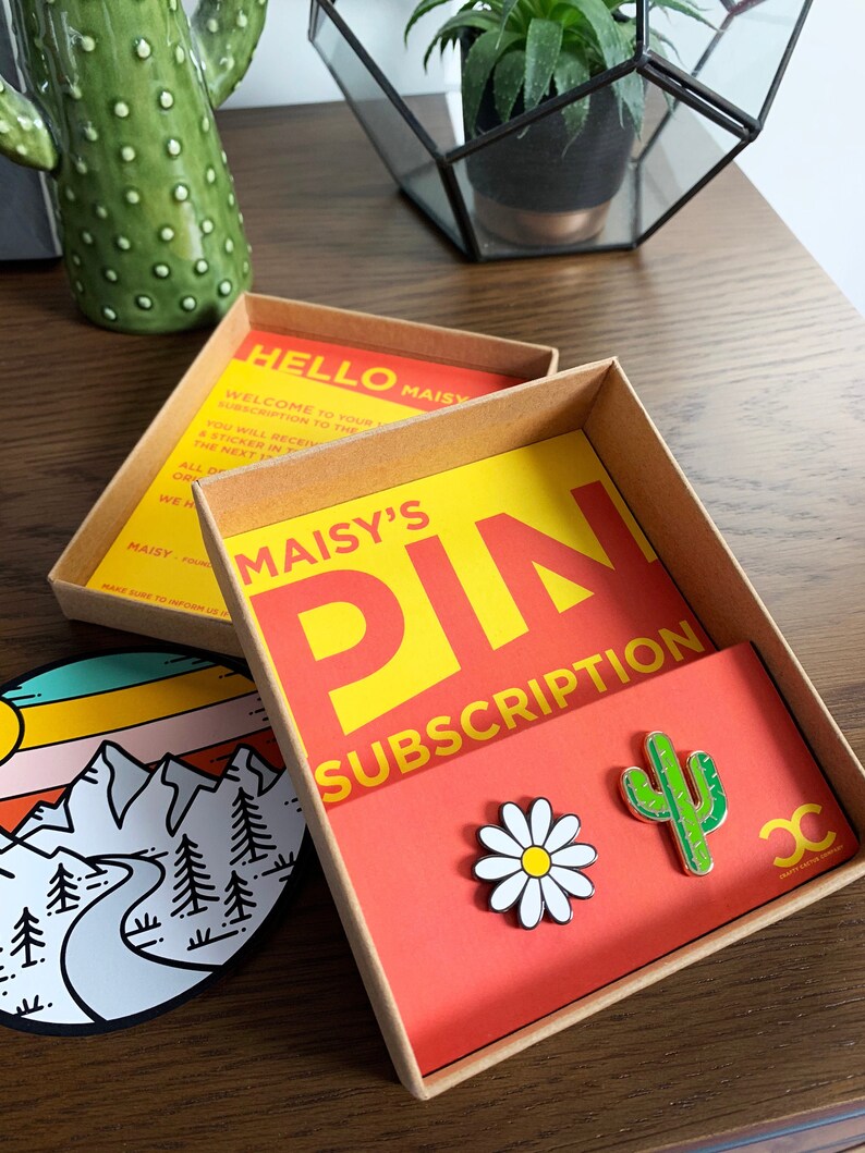 Personalised Enamel Pin Subscription Box for 6 Months | Etsy