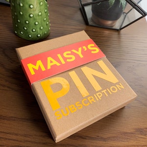 starts JUNE 2021 Pin Badge Club 12 month subscription