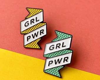 GRL PWR Besties Duo Hard Enamel pin badge, keep one for yourself and share one with your bestie....