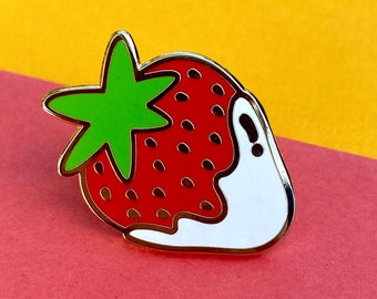 bjduck99 Cartoon Strawberry Worm Enamel Brooch Pin Collar Lapel Clothes Badge Jewelry