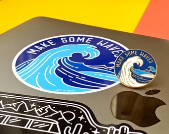 Make some waves a great gift for those wave riders!!! vinyl laptop stickers