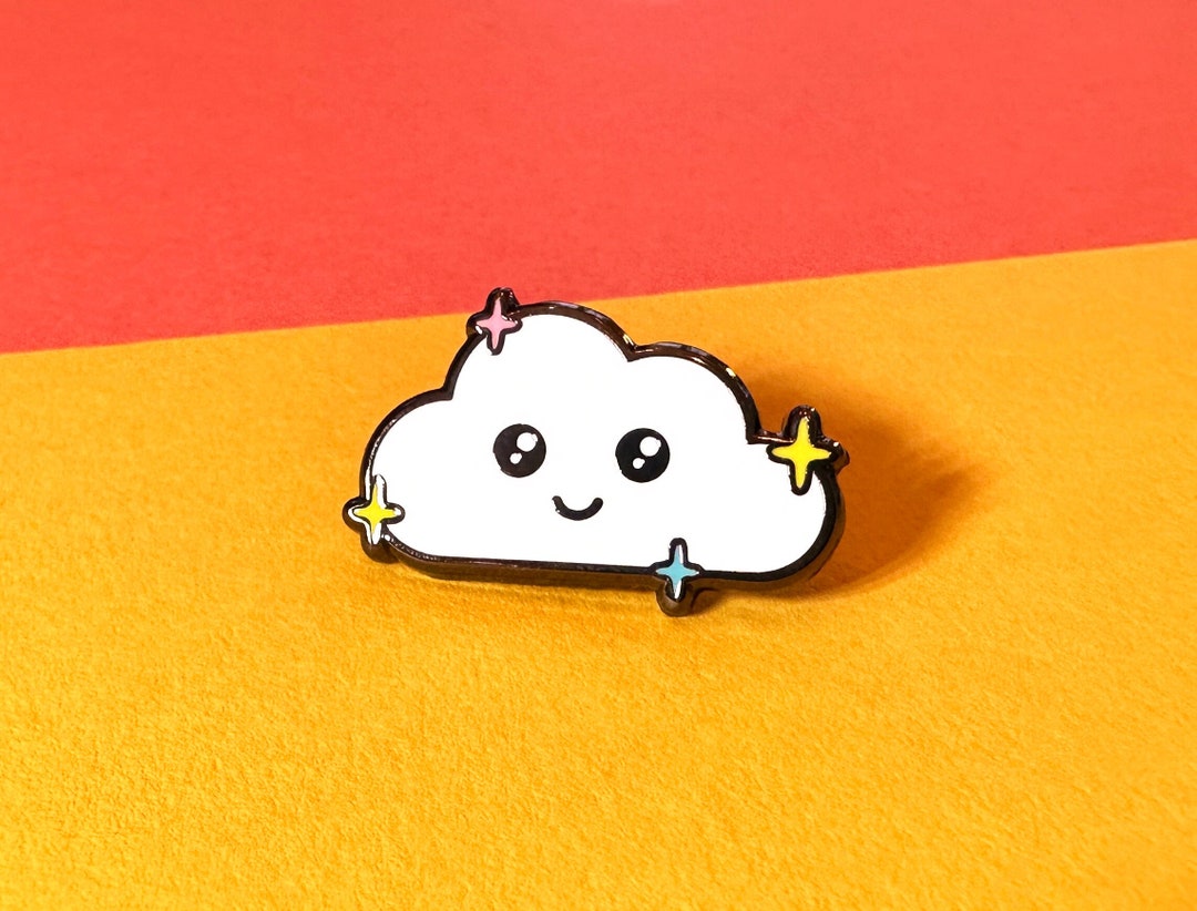 Fluffy the Cloud Hard Enamel Pin Badge, Fluffy Clouds Go on for Ever ...