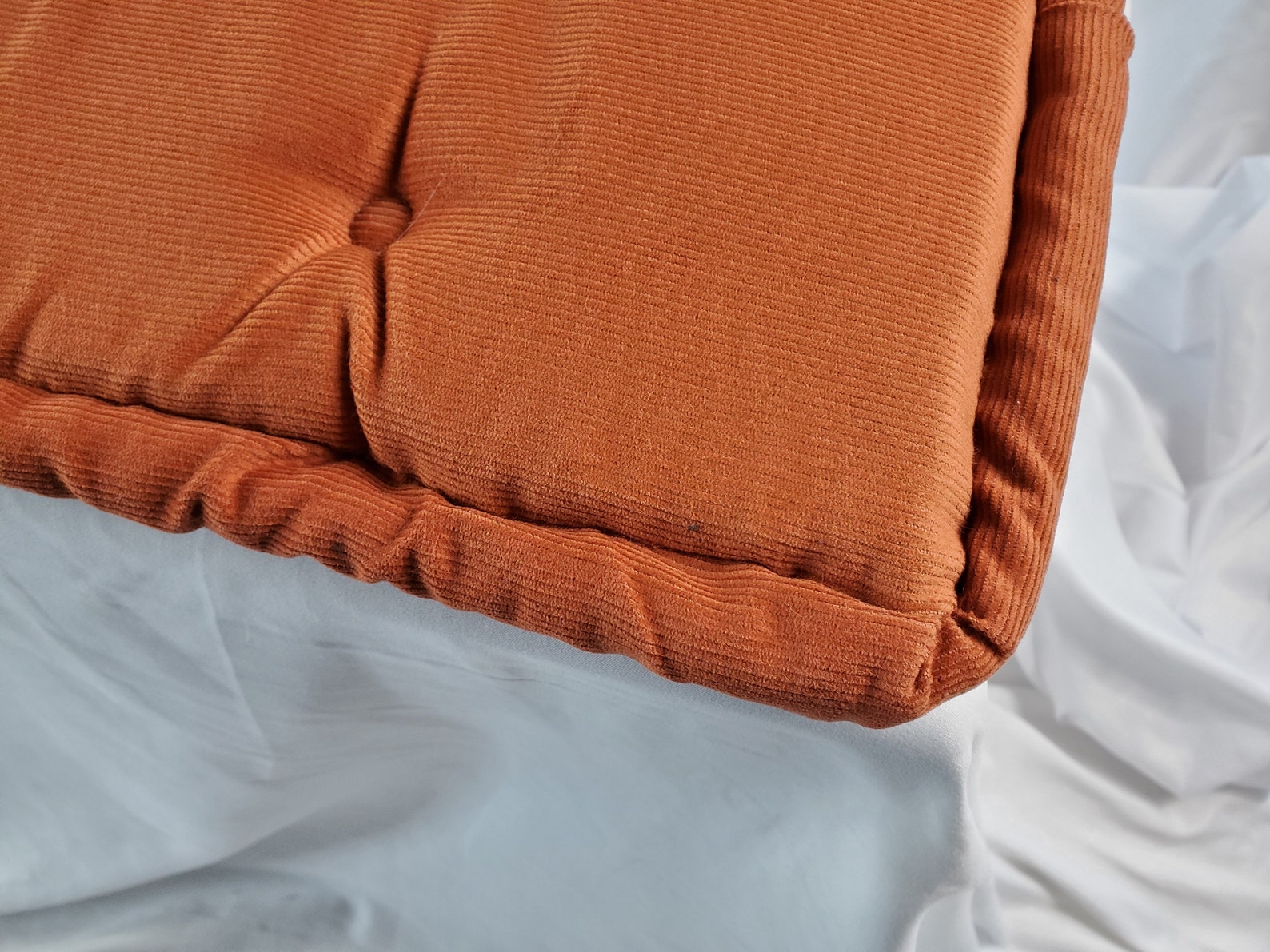 Terra Cotta Brown Piano Bench Cushion Pad Tufted 25 X Etsy