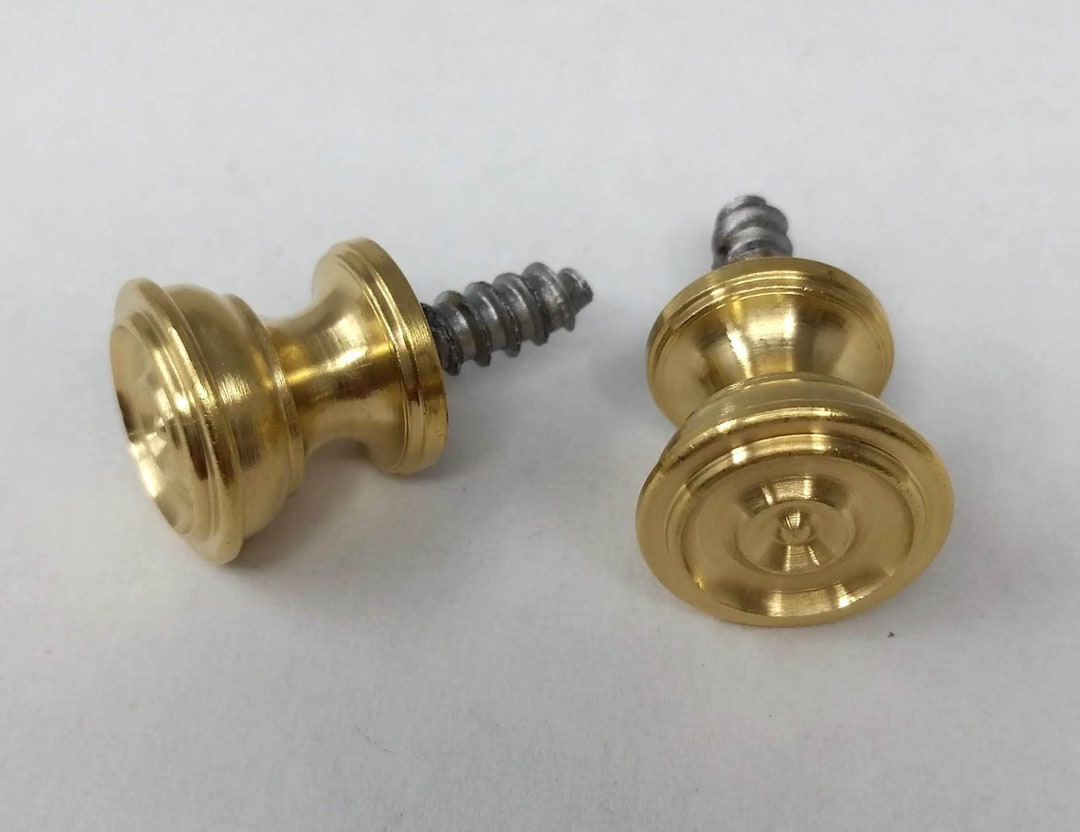 Brass Knobs Small 9/16 Choice of Wood or Machine Screws Great for