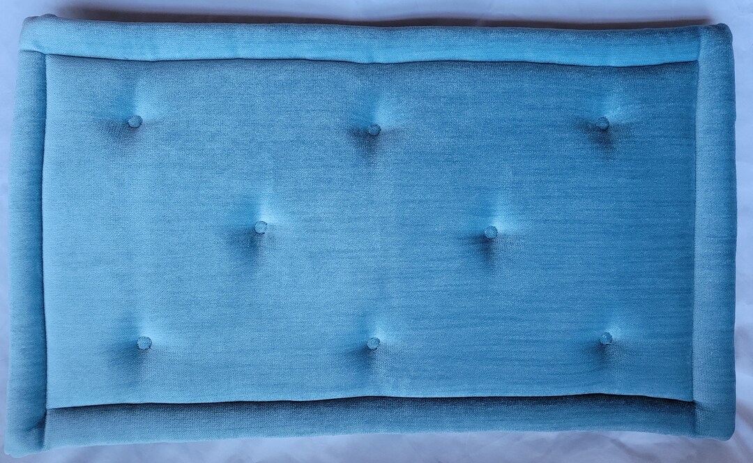 Piano Bench Cushion Ocean Crest Blue Tufted Style 14 X 25 X 1 Same Day