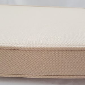 Piano Bench Cushion - Pearl Ivory - Box Edge Style with Piping Trim - Your Choice of Size and Thickness