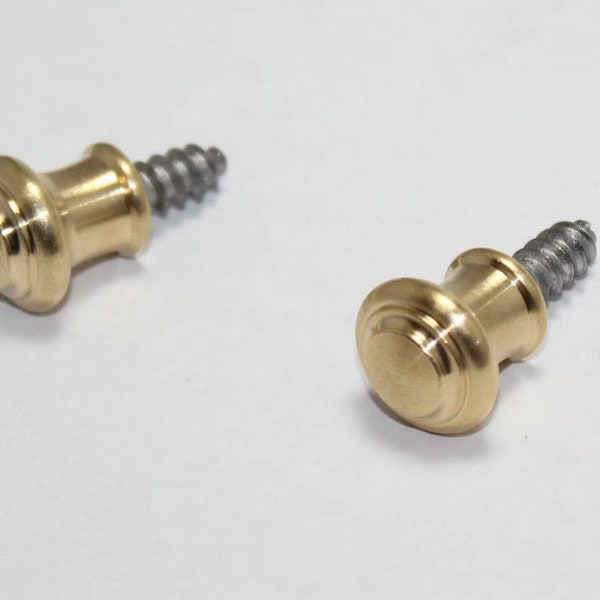 Brass Knobs - Small 1/2" - Choice of Wood or Machine Screws | Great for Pianos, Jewelry Boxes and Furniture