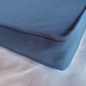 Piano Bench Cushion - Blue Jay - Box Edge Style with Piping Trim | Your Choice of Size and Thickness