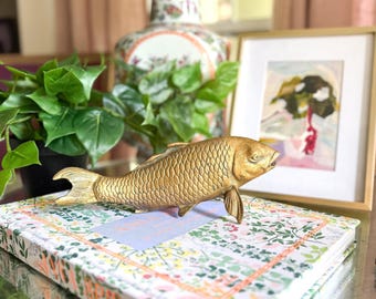 Vintage 10.5" Brass Fish Figurine