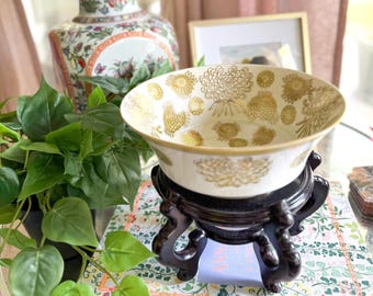Vintage 9" Golden Yellow Andrea Chrysanthemum Bowl