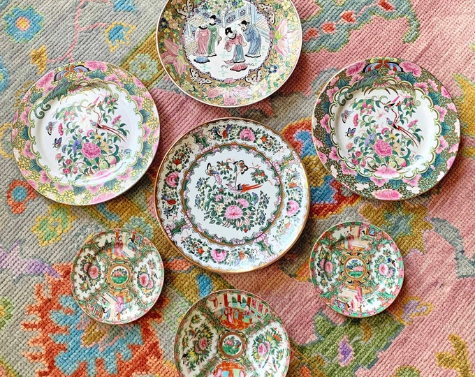 Vintage and Antique Famille Rose Mix and Match Plate Wall Etsy
