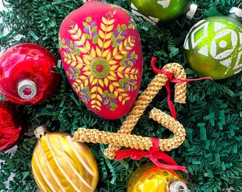 9 Vintage Christmas Ornaments - Reds, Greens, and Golds West Germany and Poland