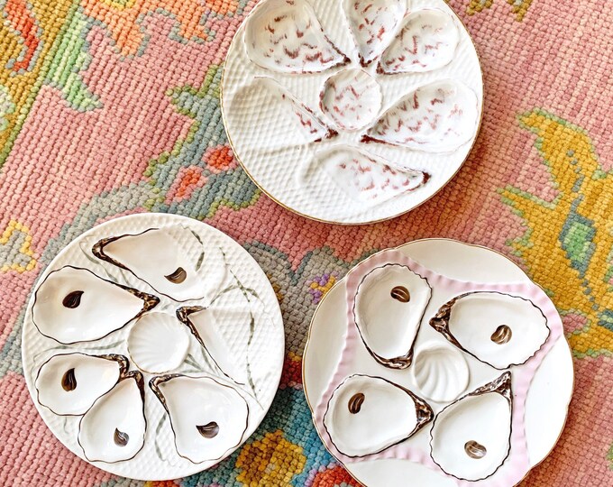 Antique Mixed Oyster Plate Lot sold per Plate Mix and Match Plate Wall