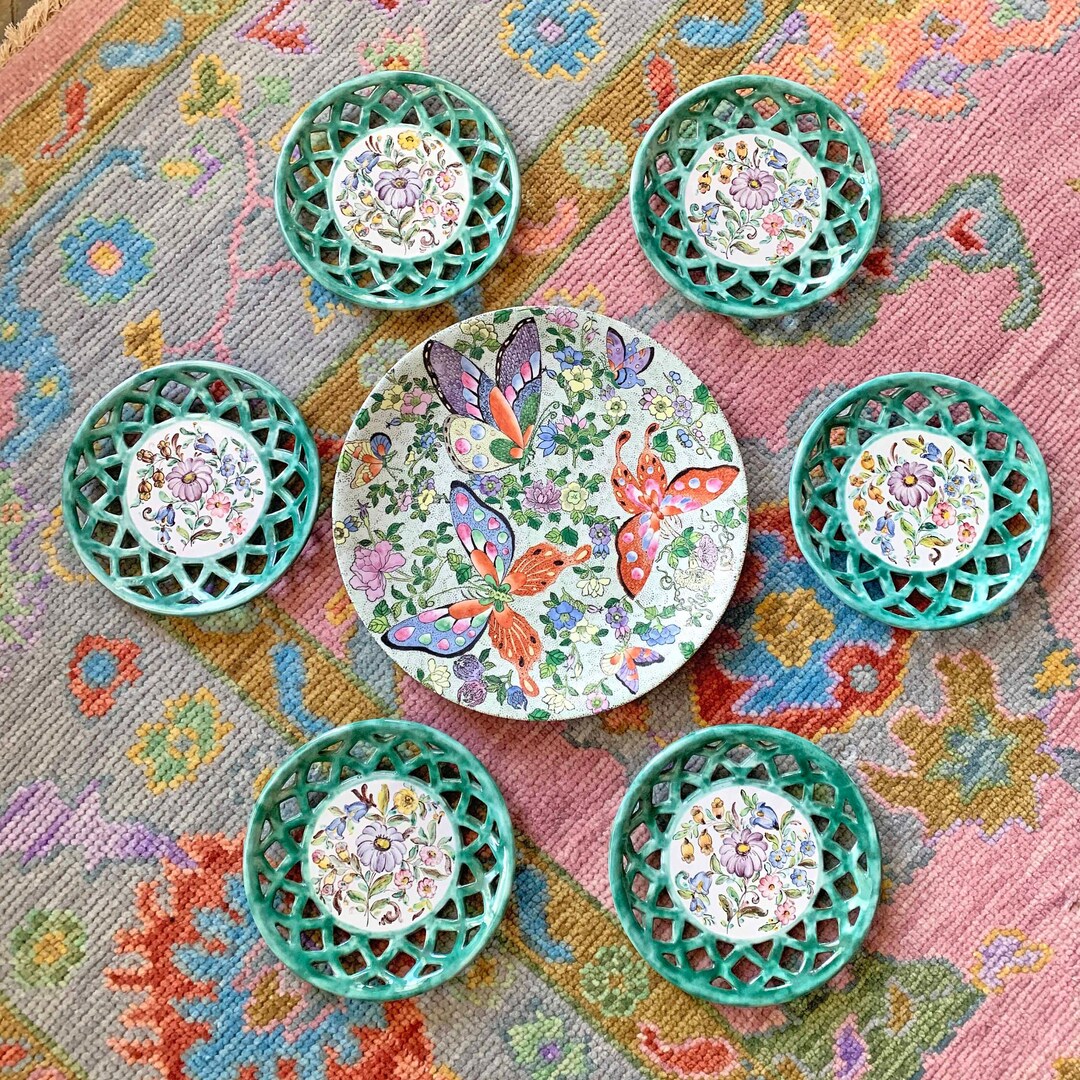 Spring Butterfly Floral Mix and Match Plate Wall Vintage Etsy