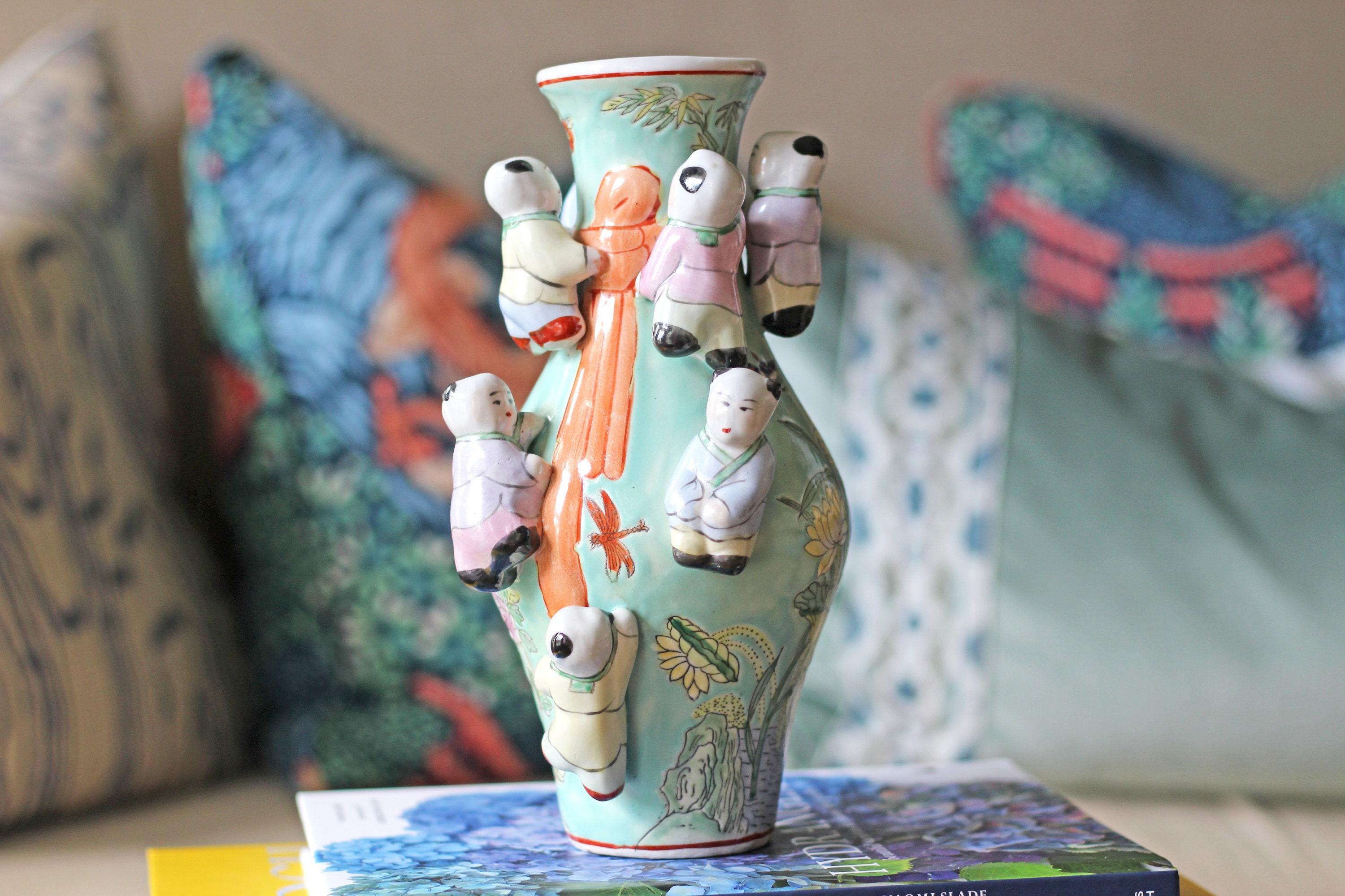 Chinese Fertility Vase Hand Decorated in Macau Vintage Etsy