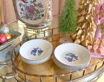 Vintage Set of Wedgwood England Royal Blue Ironstone Berry Bowls