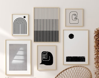 Mid Century Modern Wall Art Set: Minimalist Nordic Prints (Digital Download)