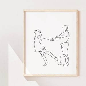 Minimalist Couple Line Art Print: Romantic Home Decor (Digital Download)