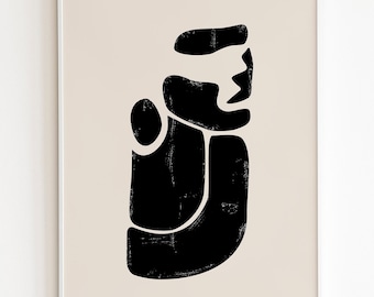 Mid-Century Woman Art Print: Abstract Boho Home Decor (Digital Download)