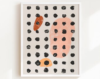 Mid-Century Modern Boho Art Print: Earth Tones Pattern (Digital Download)