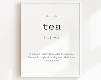 Tea Definition Print: Elegant Kitchen Wall Art (Digital Download)