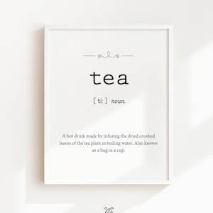 Tea Definition Print: Elegant Kitchen Wall Art (Digital Download)