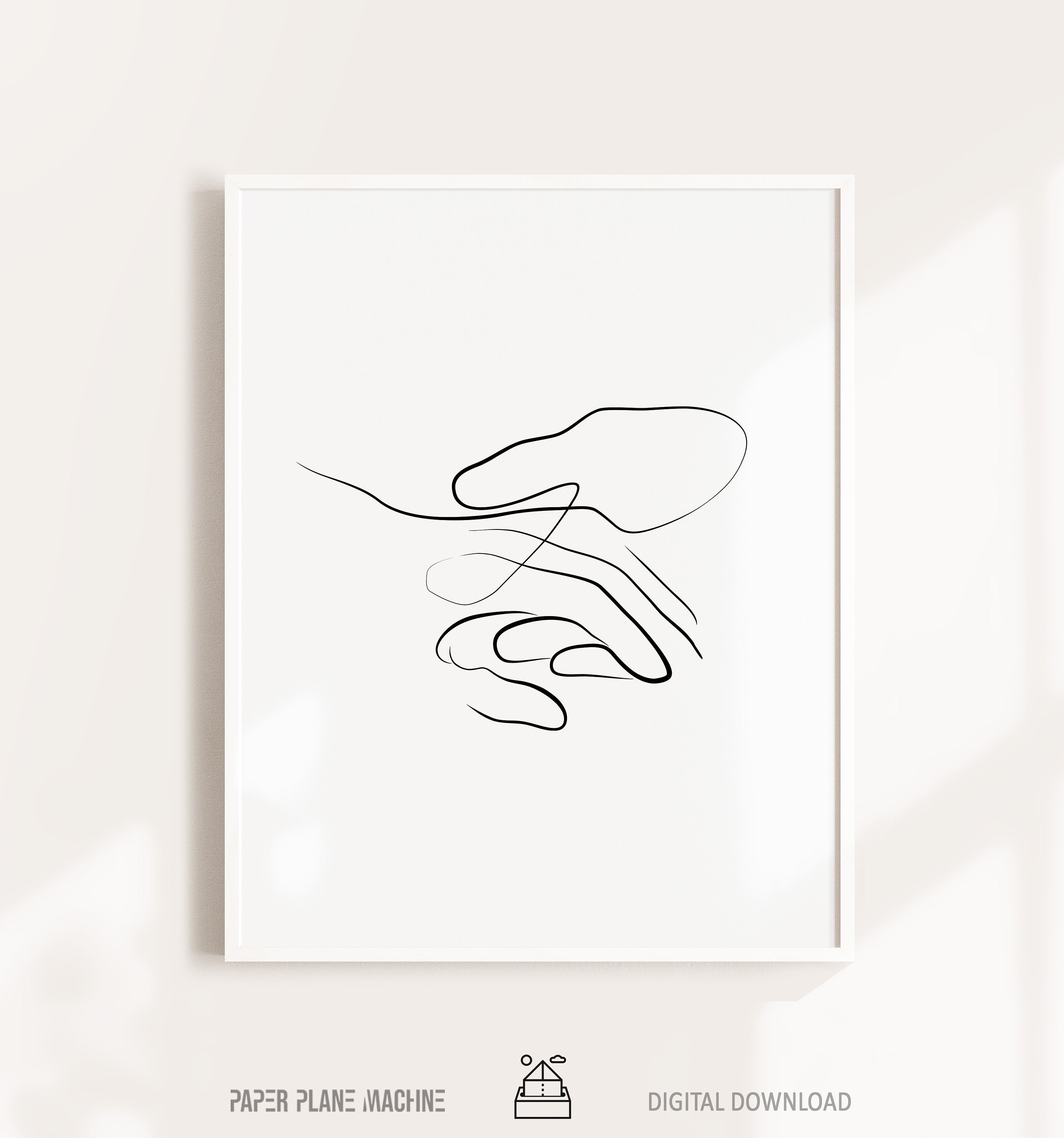 Delicadas manos line art print, manos a mano line art, par de manos