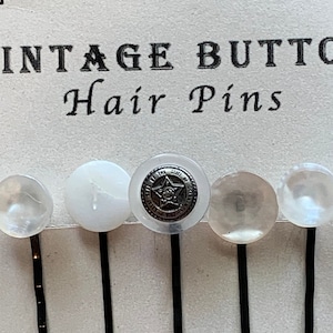 Vintage Button Hairpins