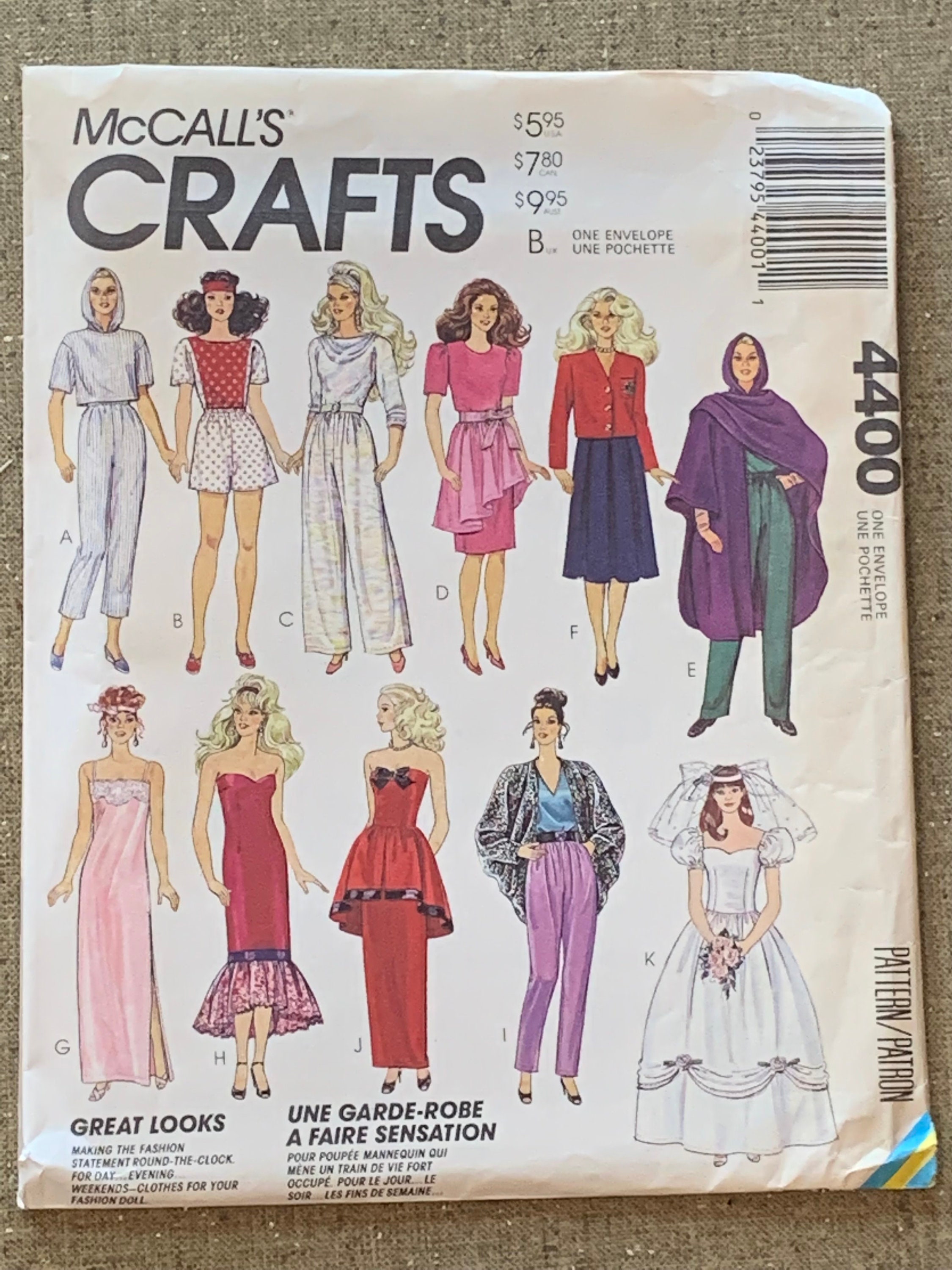 1980's McCall's Crafts Barbie Clothing Patterns | Etsy