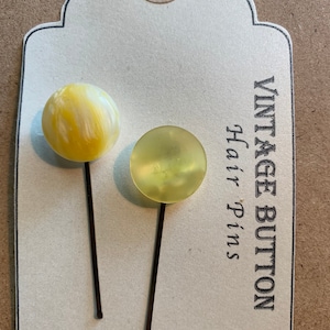 Assorted Colorful Vintage Button Hairpins