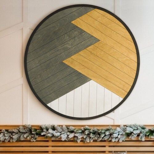 Geometric Wood Wall Art Modern Pattern Reclaimed Wood Etsy