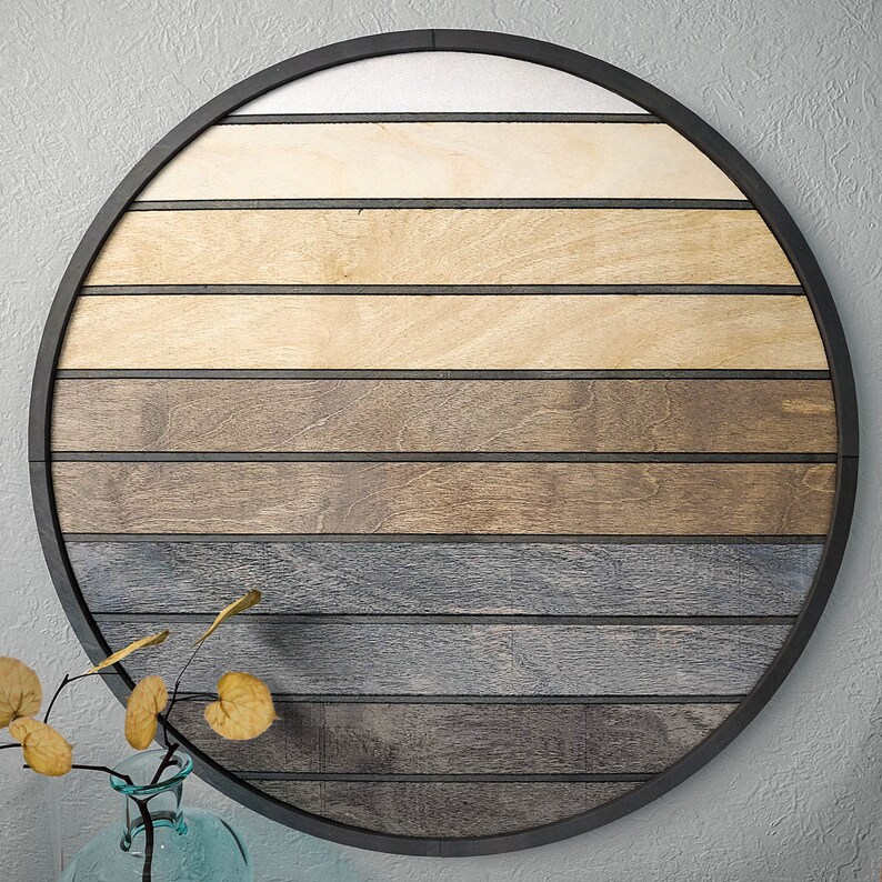 Sunset Wooden Wall Art Geometric Wood Wall Hanging Rustic | Etsy