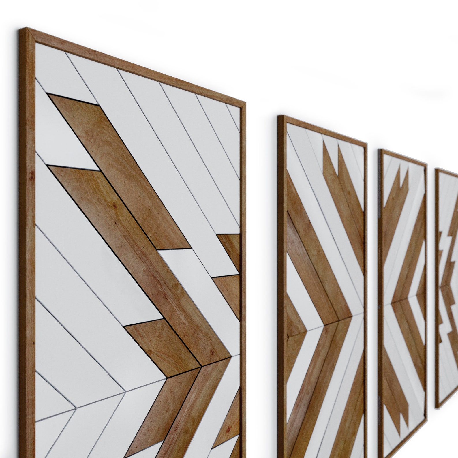 Native Wooden Wall Art Set of 4 Vertical Wood Wall Art Etsy