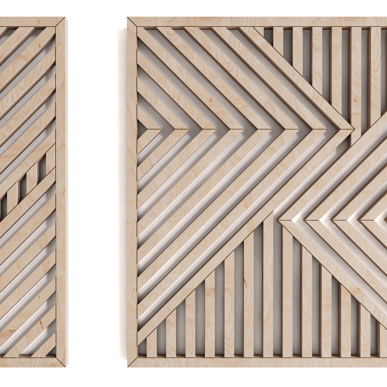 Large Modern Wood Wall Art Set of 3 Wooden Wall Art Set of Etsy