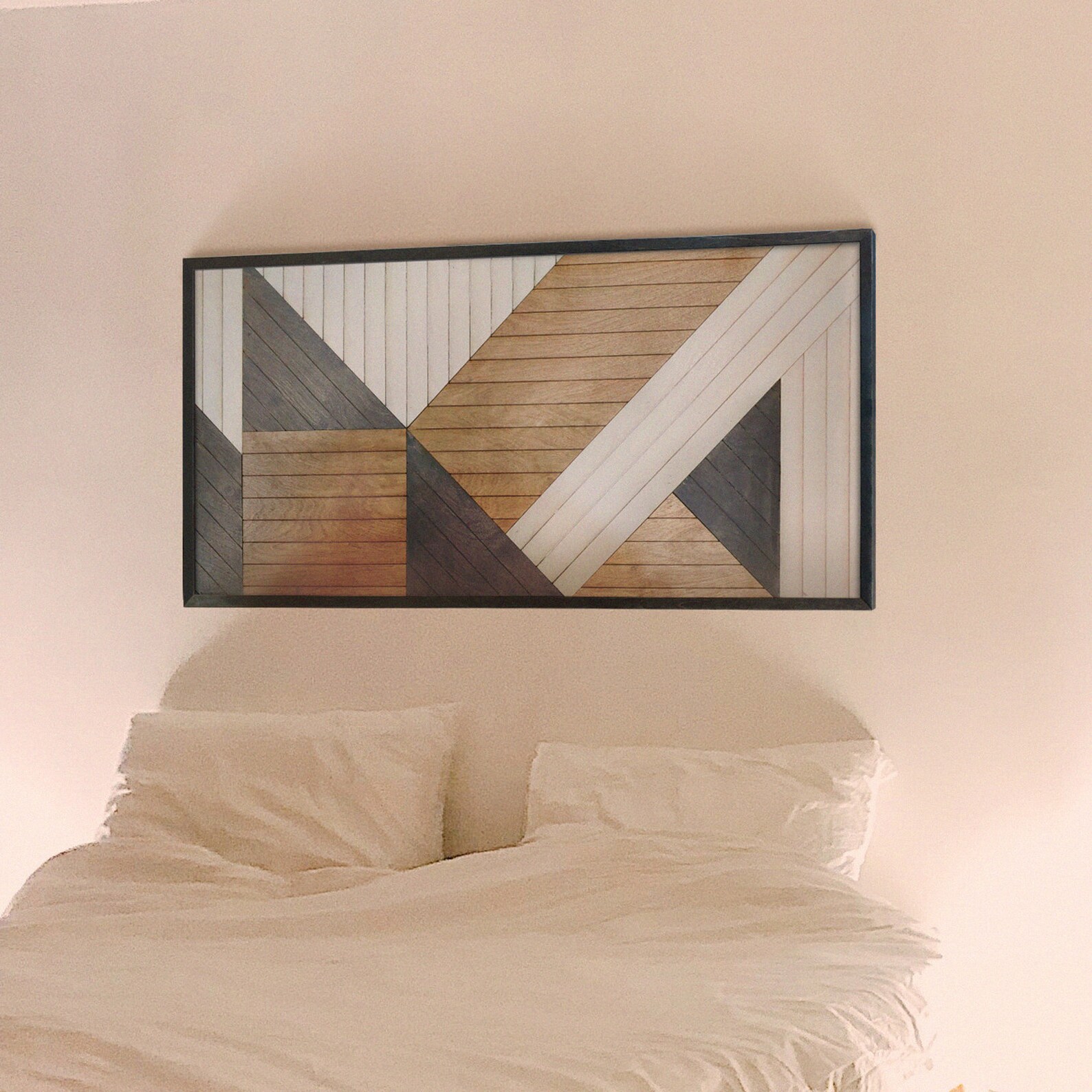 Moderno Geométrico Madera Pared Arte Panel vertical de pared | Etsy