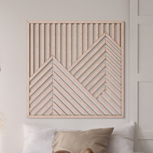 Geometric Wood Wall Art Modern Pattern Reclaimed Wood Etsy