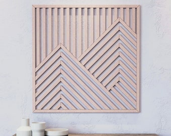 Wood Wall Art Decor Panel- Modern Wooden Wall Art- Large Wood Wall Art- Geometric Wood Wall Panel- Rustic Wood Wall Art- Wooden Wall Hanging