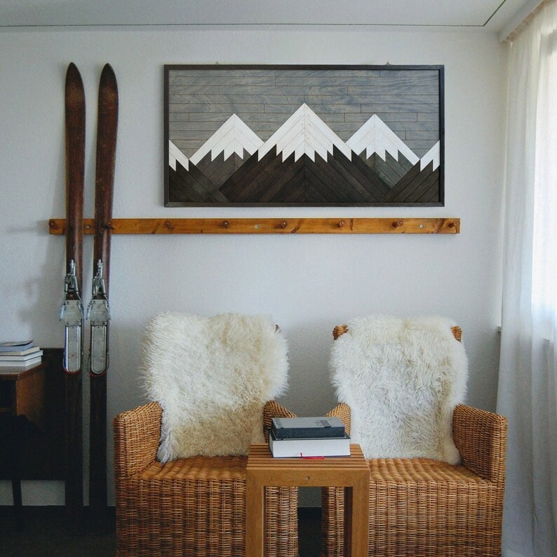 Blanca Peak Mountain Wall Art Rustic Wood Panel Decor Large Hangings