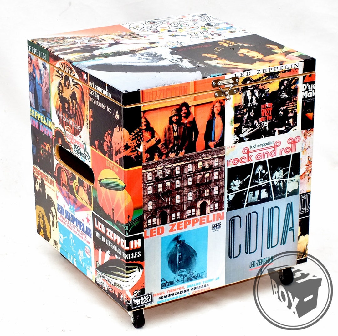 Large Disc Vinyl LP Hard Storage Box Chest MDF With Casters Etsy