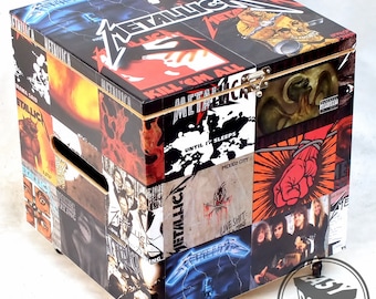 Metallica - Large Disc vinyl LP Hard Storage Box Chest MDF with wheels