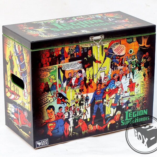 Large Comic Book Hard Box Chest MDF Legion of Super Heroes