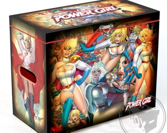 Power Girl - Large Comic Book Hard Box Chest MDF