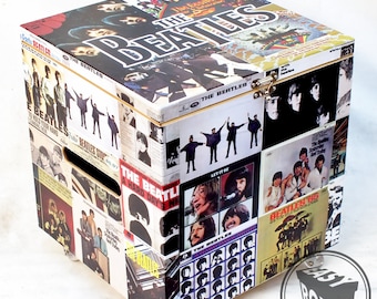 The Beatles - Large Disc Vinyl LP Hard Storage Box Chest MDF with Wheels