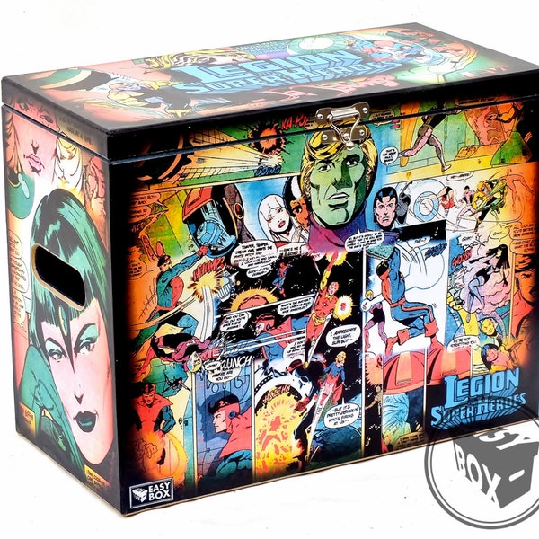 Large Comic Book Hard Box Chest MDF Legion of Super Heroes #2